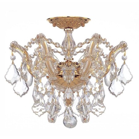 Crystorama Maria Theresa Gold 3 Light Hand Cut Crystal Semi-Flush Ceiling Light 4430-GD-CL-MWP